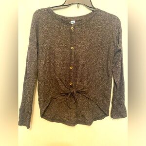 Old Navy Girl’s Charcoal Grey Faux Button Sweater